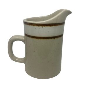 Sango Rainbow Capri Stoneware Restaurant Ware‎ White Brown China Creamer